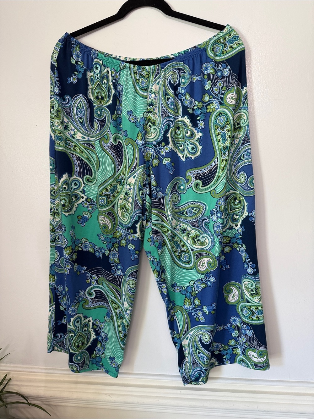 NWOT ND Intimates Blue Green Paisley 3 Piece Tank Top Pants Robe Set XL - Picture 5 of 6